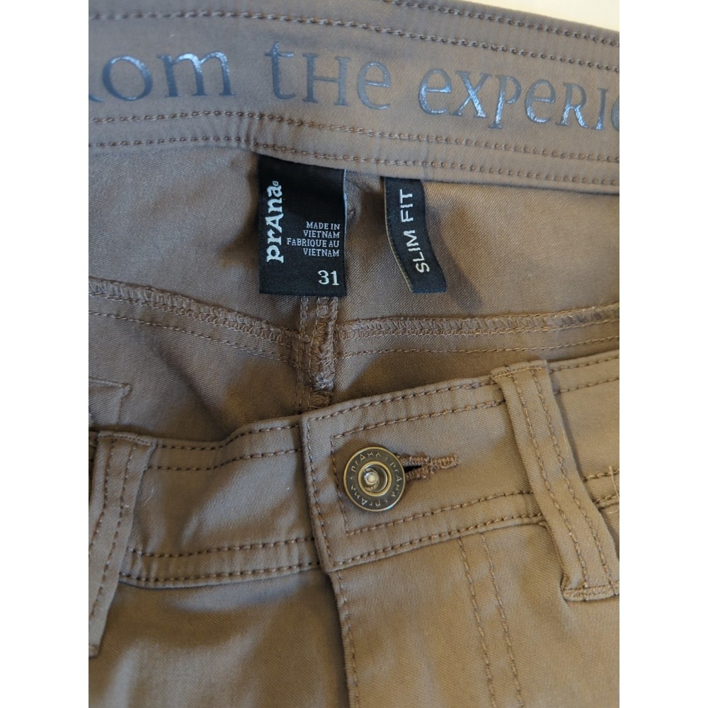 PRANA Slim Fit Pants Men 31 Brown Nylon Blend Brown Outdoors Camping Hiking